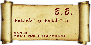 Budaházy Borbála névjegykártya